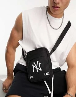 New Era NY Logo Flight Bag In Black For Men