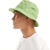 New Era Logo Bucket Hat In Green For Men