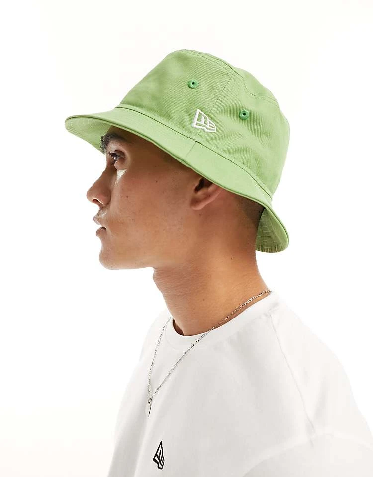 New Era Logo Bucket Hat In Green For Men