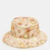 New Era Floral Print Bucket Hat In Orange For Unisex