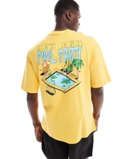 New Era Pool Party Graphic T-shirt In Yellow For Men