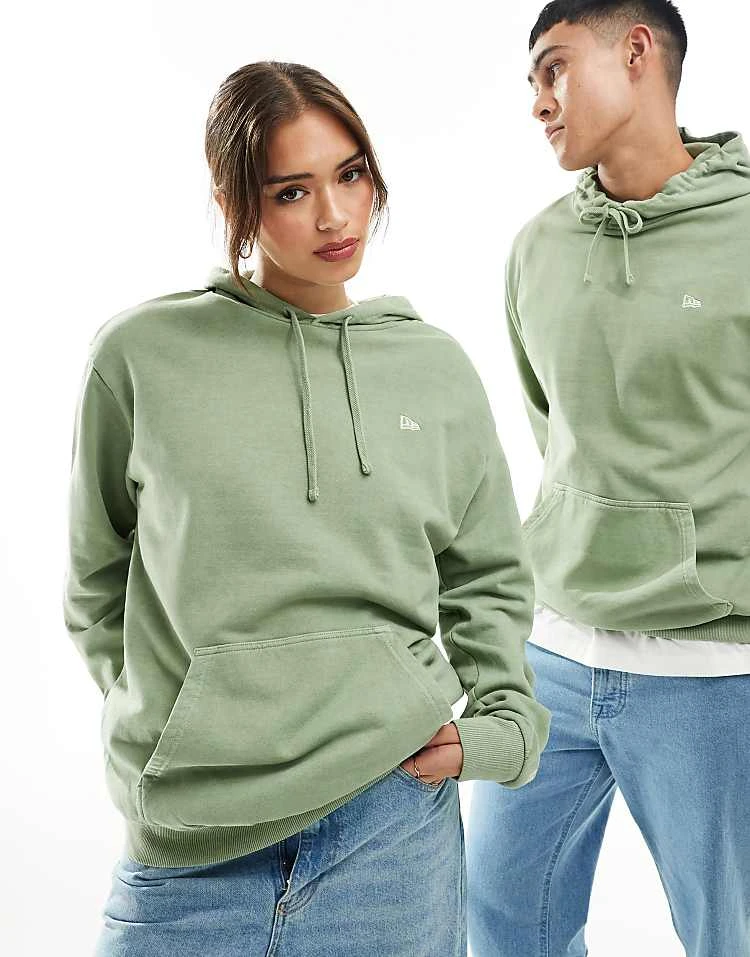 New Era Unisex Washed Hoodie In Green For Unisex - Image 5