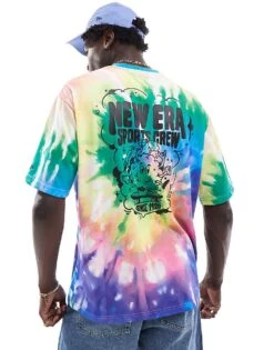 New Era Tie Dye T-shirt In Multi For Men