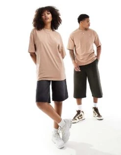New Era Unisex Washed T-shirt In Brown For Unisex
