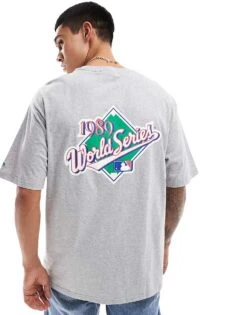 New Era Oakland Athletics World Series T-shirt In Grey Marl For Men