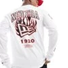 New Era Logo Long Sleeve T-shirt In White For Men