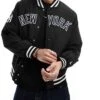 New Era NY Yankees Logo Varsity Style Bomber Jacket In Black For Men