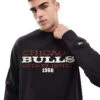 New Era Chicago Bulls Sweatshirt In Black For Men