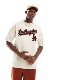 New Era LA Dodgers T-shirt In Cream For Men