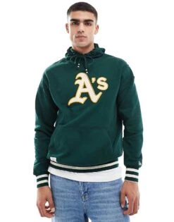 New Era Oakland Athletics Hoodie In Forest Green For Men