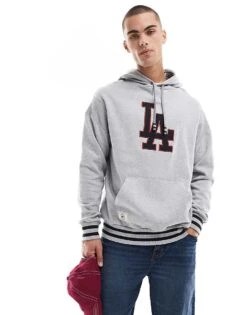 New Era LA Dodgers Hoodie In Grey For Men
