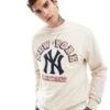 New Era NY Yankees Long Sleeve Sweatshirt In Cream For Men