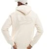 New Era Logo Back Print Hoodie In Cream For Men