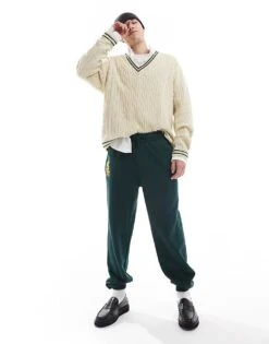 New Era Chicago White Sox Logo Tracksuit Bottoms In Dark Green For Men