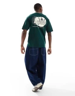 New Era LA Dodgers Baseball Graphic T-shirt In Dark Green For Men