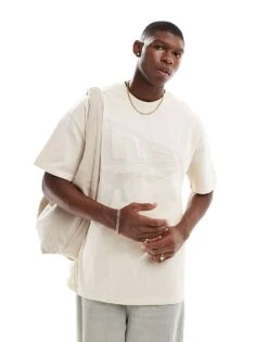 New Era Logo T-shirt In Cream For Men