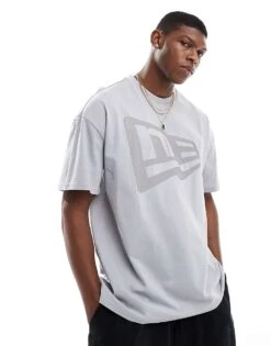 New Era Large Logo T-shirt In Grey For Men