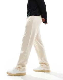 New Era Wide Leg Logo Joggers In Cream For Men