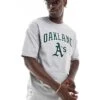 New Era Oakland Athletics Contrast Logo T-shirt In Grey For Men
