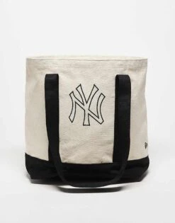 New Era NY Premium Tote Bag In White For Unisex