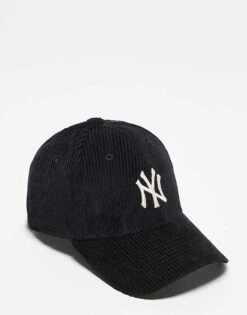 New Era NY Yankees 9forty Cord Cap In Black For Unisex