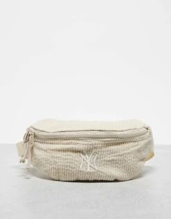 New Era NY Yankees Cord Waist Bag In Cream For Unisex