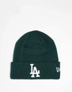 New Era LA Dodgers Cuff Beanie In Dark Green For Unisex