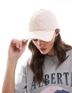 New Era NY Yankees 9twenty Quilted Cap In Pink For Men