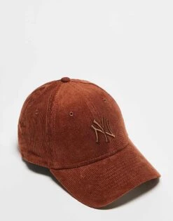 New Era NY Yankees 9forty Cord Cap In Rust Brown For Men