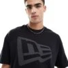 New Era Flag Logo Oversized T-shirt In Black For Men