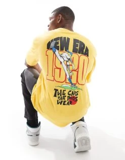 New Era Baseball Graphic Back Motif Back T-shirt In Yellow For Men