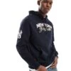 New Era NY Yankees Graphic Script Hoodie In Navy For Men