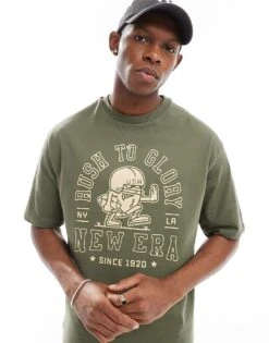 New Era Graphic T-shirt In Khaki For Men