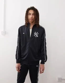 New Era NY Yankees Zip Through Sweat Top In Navy For Men