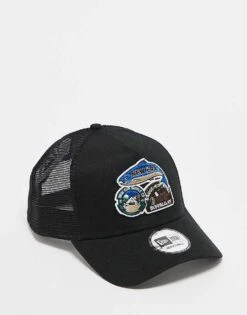 New Era Outdoor Patch Trucker Cap In Black Multi For Unisex
