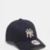 New Era NY Yankees 9forty Floral Embroiderd Cap In Navy For Unisex