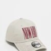 New Era 9forty Elongated Logo Cap In Cream For Unisex