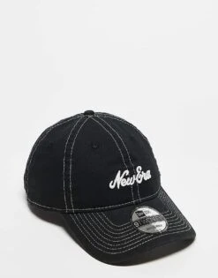 New Era Script Logo 9twenty Unstructured Cap In Black For Unisex